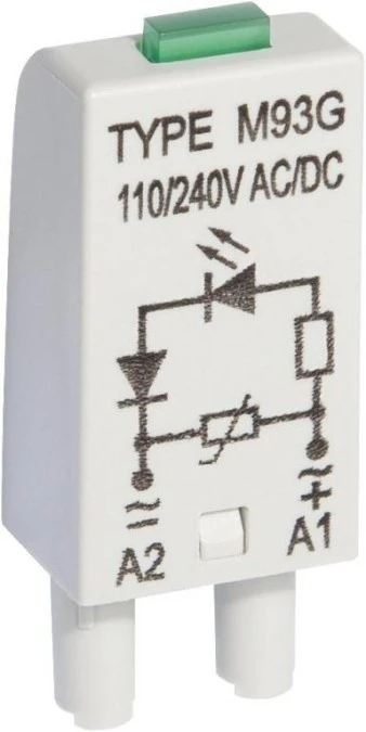 Moduł sygnalizacyjny LV (dioda LED zielony + warystor V) 110‑230V AC/DC M93G szary 854860 - obrazek 2