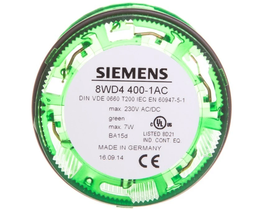 Moduł świetlny kolumny sygnalizacyjnej 70mm zielony bez żarówki BA15d 12‑230V AC_DC IP65 8WD4400‑1AC - obrazek 2