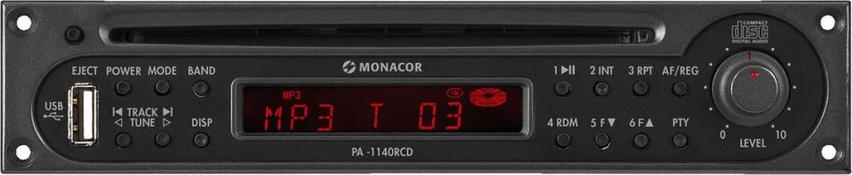Moduł tunera RDS/odtwarzacza CD z interfejsem USB do wzmacniaczy miksujących PA z kieszenią na moduły PA‑1140RCD