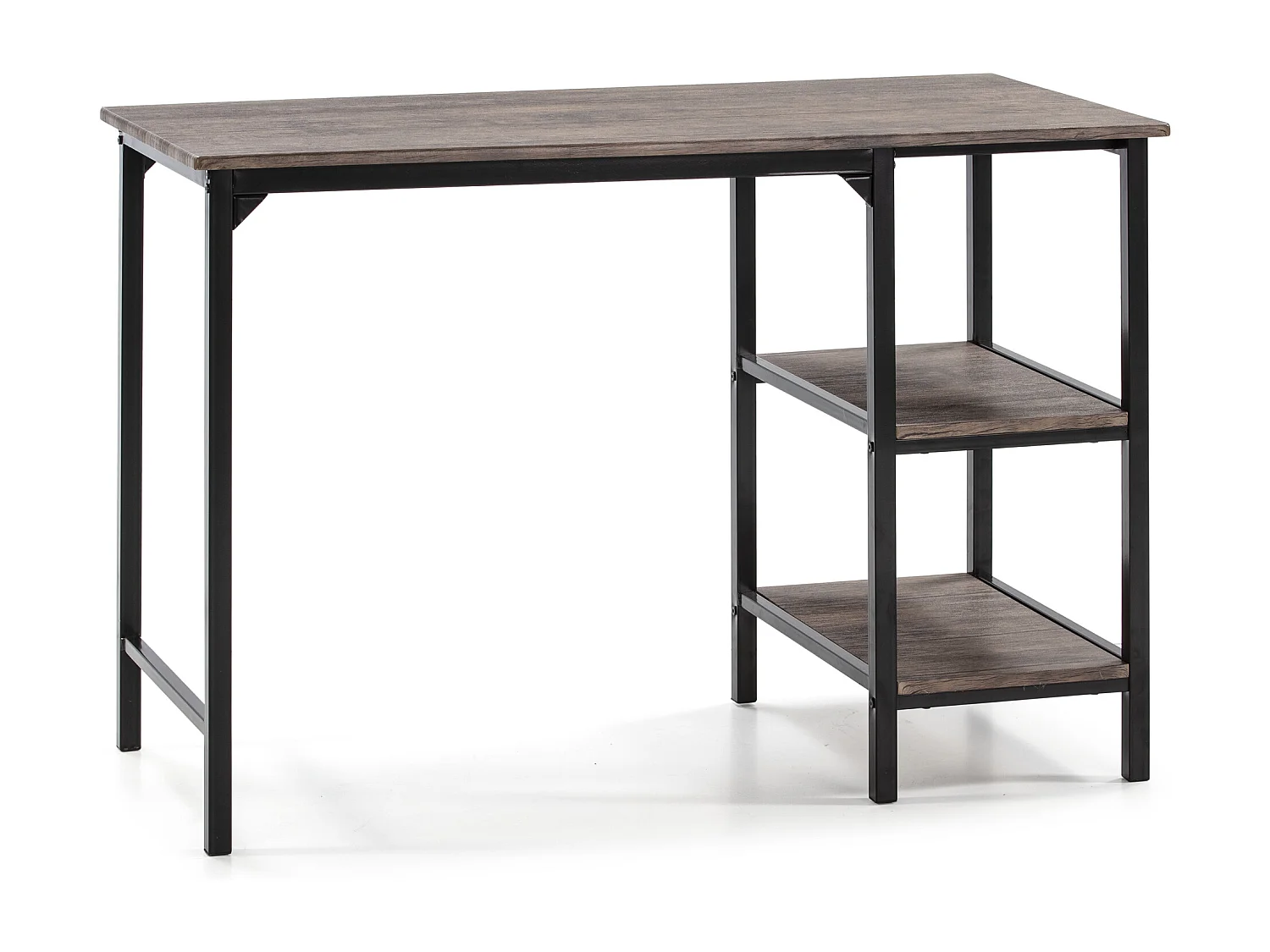 Biurko Kolumnowe Colón Noir, Stół na PC, 2 Półki, Styl Przemysłowy, Długość 110 cm. 149997 - obrazek 1