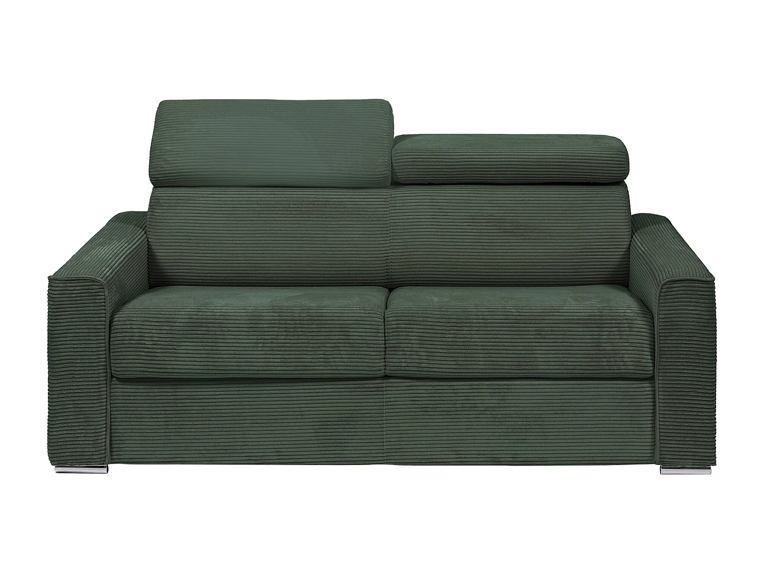 Kanapa 4 osobowa rozkładana typu express z zielonego sztruksu - Miejsce do spania z szerokimi listewkami 160 cm - Materac 14 cm - VIZIR 1652831 - obrazek 1