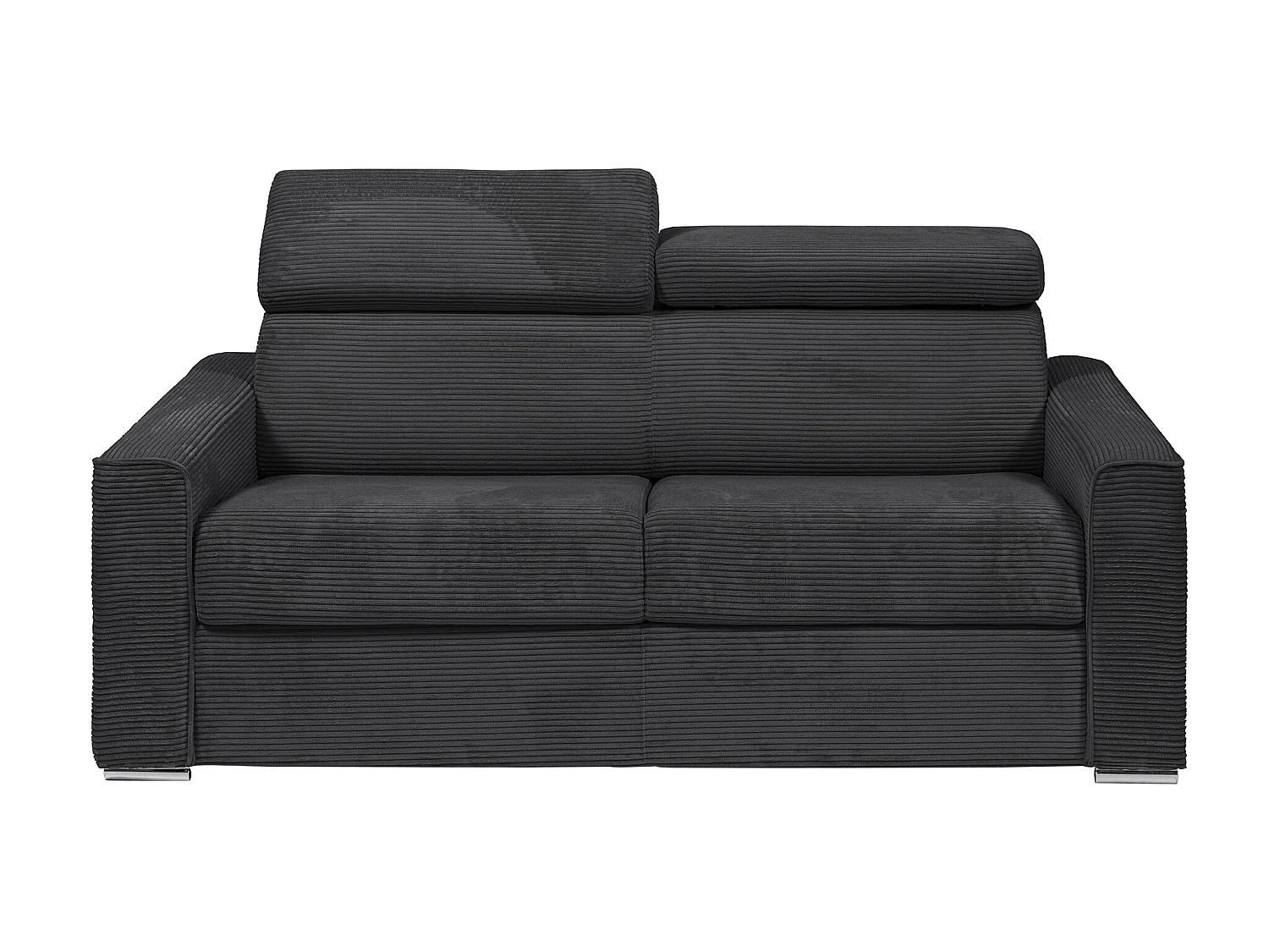 Kanapa 3 osobowa rozkładana typu express z szarego sztruksu - Miejsce do spania z szerokimi listewkami 140 cm - Materac 22 cm - VIZIR 1651827 - obrazek 1