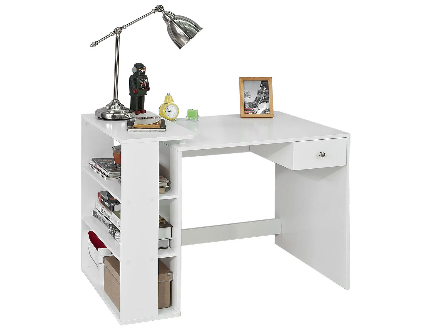 SoBuy Biurko z szufladą Biały 101x60x76 cm FWT35-W 1244149