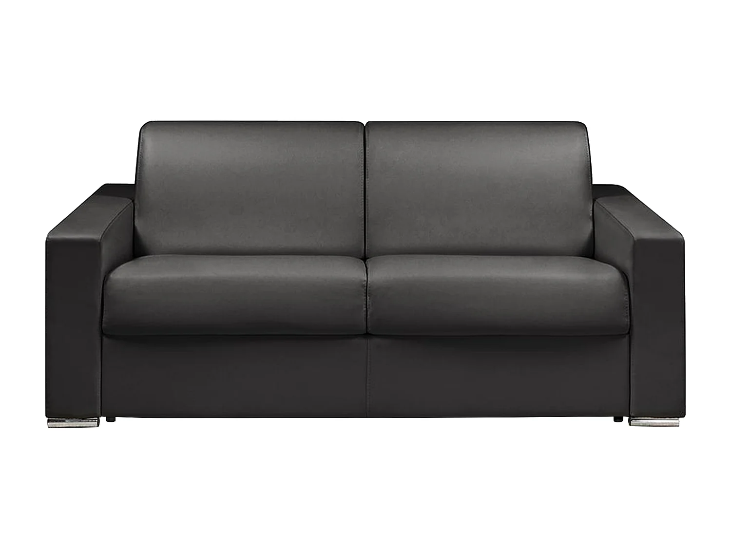 Kanapa 3-osobowa z ekspresowym mechanizmem rozkładania z ekoskóry CALITO -Czarny - Wymiary miejsca do spania: 140 cm - Materac 14 cm z pamięcią kształtu 130123 - obrazek 1