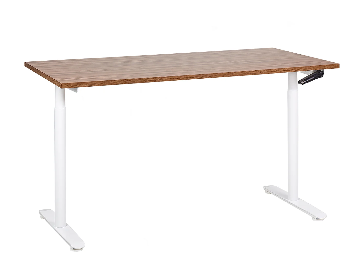 Biurko regulowane manualnie 160 x 72 cm ciemne drewno z białym DESTINAS 2551351