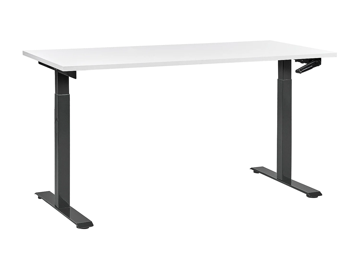 Biurko regulowane manualnie 160 x 72 cm biało-czarne DESTINES 2551369