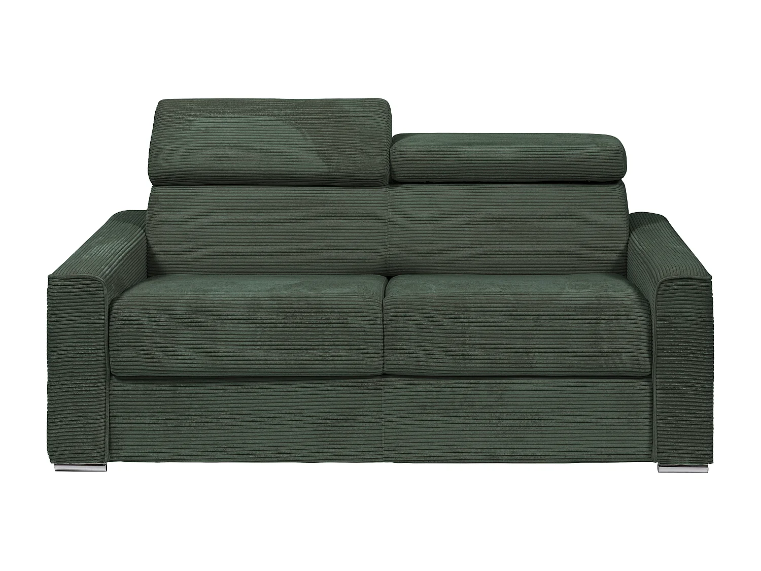 Kanapa 3 osobowa rozkładana typu express z zielonego sztruksu - Miejsce do spania 140 cm - Materac 22 cm - VIZIR 1651829 - obrazek 1