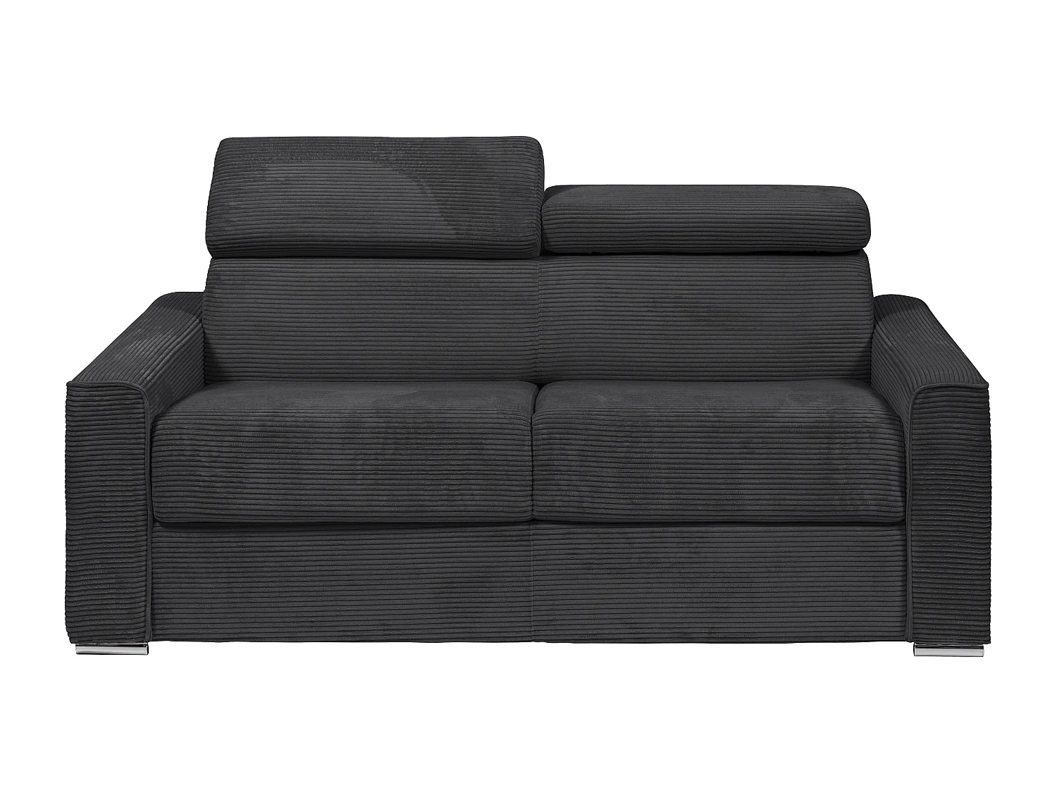 Kanapa 4 osobowa rozkładana typu express z szarego sztruksu - Miejsce do spania z szerokimi listewkami 160 cm - Materac 22 cm - VIZIR 1653405 - obrazek 1