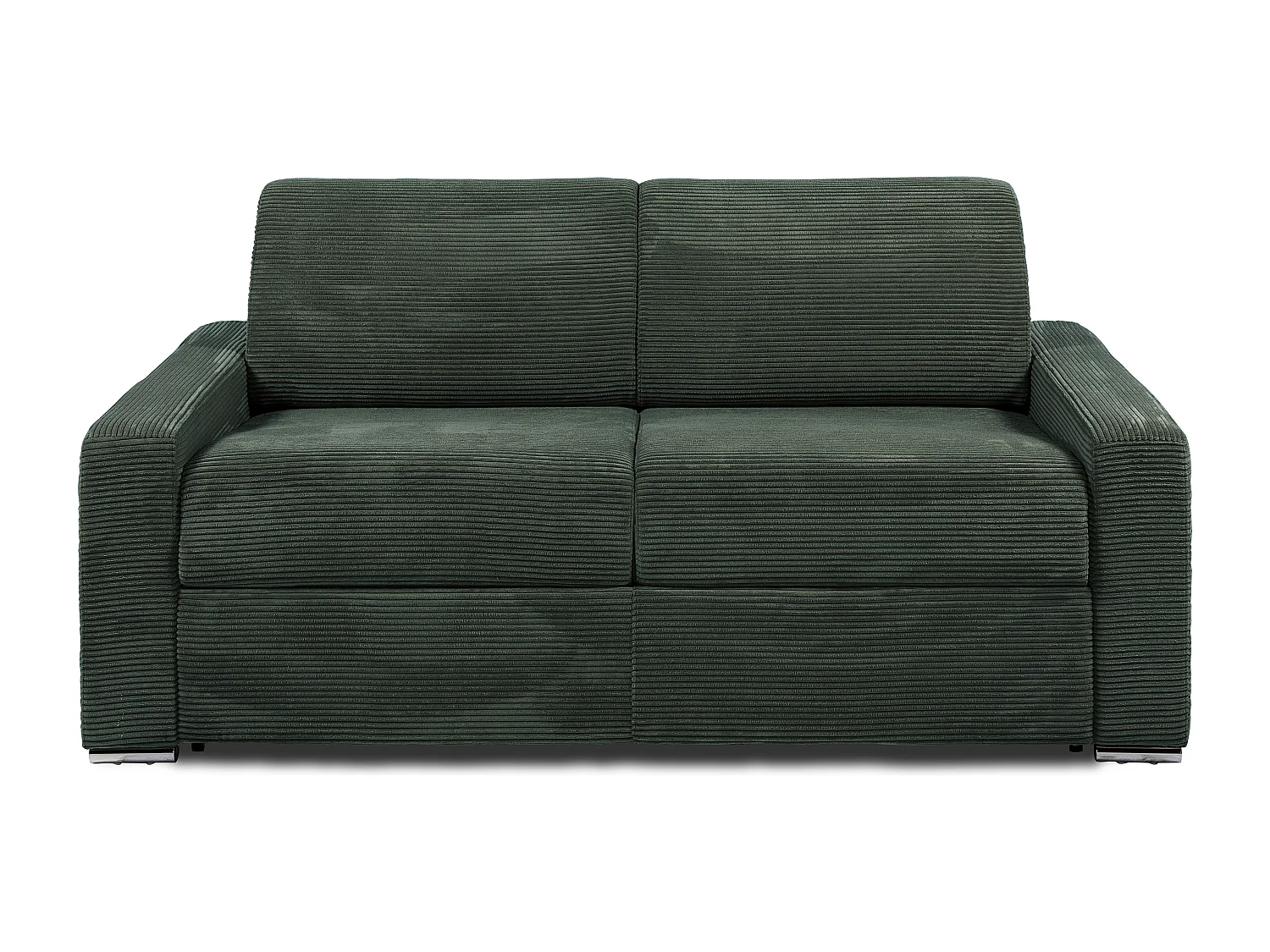 Kanapa 3 osobowa rozkładana typu express z zielonego sztruksu - Miejsce do spania 140 cm - Materac 18 cm - CALITO 3294617 - obrazek 1