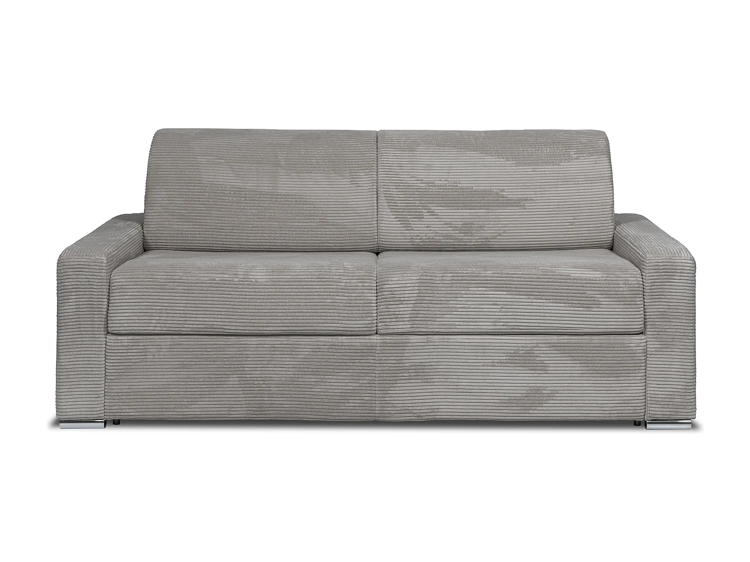 Kanapa 4-osobowa rozkładana typu express z jasnoszarego sztruksu - Miejsce do spania z szerokimi listewkami 160 cm - Materac 14 cm - CALITO 3295420 - obrazek 1