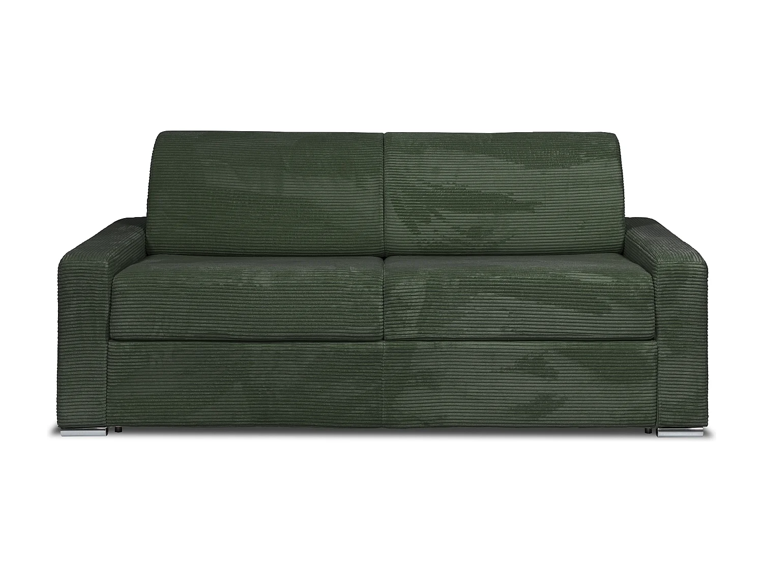 Kanapa 4-osobowa rozkładana typu express z zielonego sztruksu - Miejsce do spania z szerokimi listewkami 160 cm - Materac 14 cm - CALITO 3295411 - obrazek 1