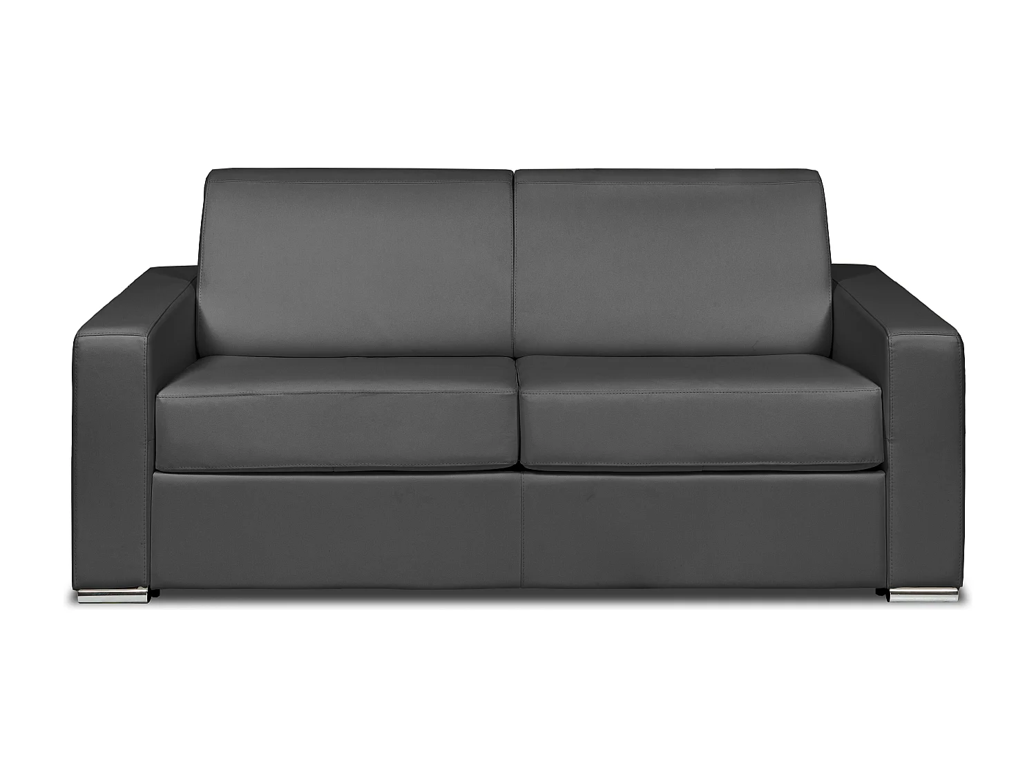 Kanapa 3-osobowa rozkładana typu express z szarej skóry bawolej - Miejsce do spania 140 cm - Materac 14 cm - CALITO 3294601 - obrazek 1