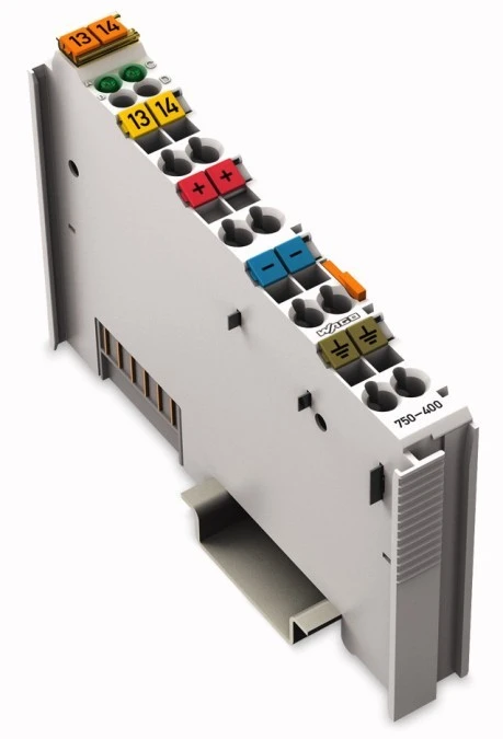 Moduł wejść dwustanowych 2‑kanałowy 24V DC 3,0 ms załączanie potencjałem wysokim podłączanie 2‑ do 4‑przewodowe 750‑400 - obrazek 1