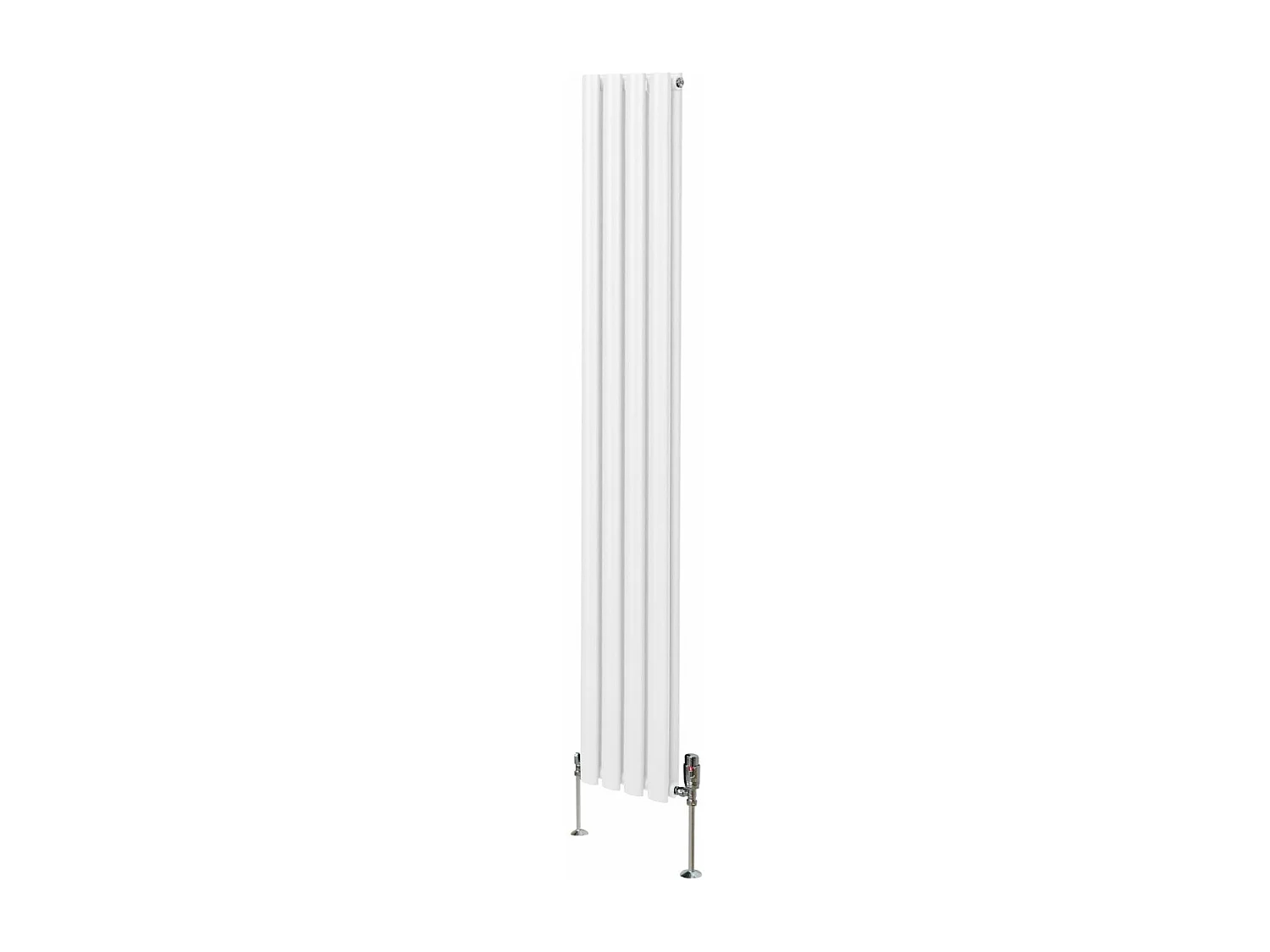 Grzejnik kolumnowy owalny i zawory - 1800 mm x 240 mm - biały 3485944 - obrazek 1