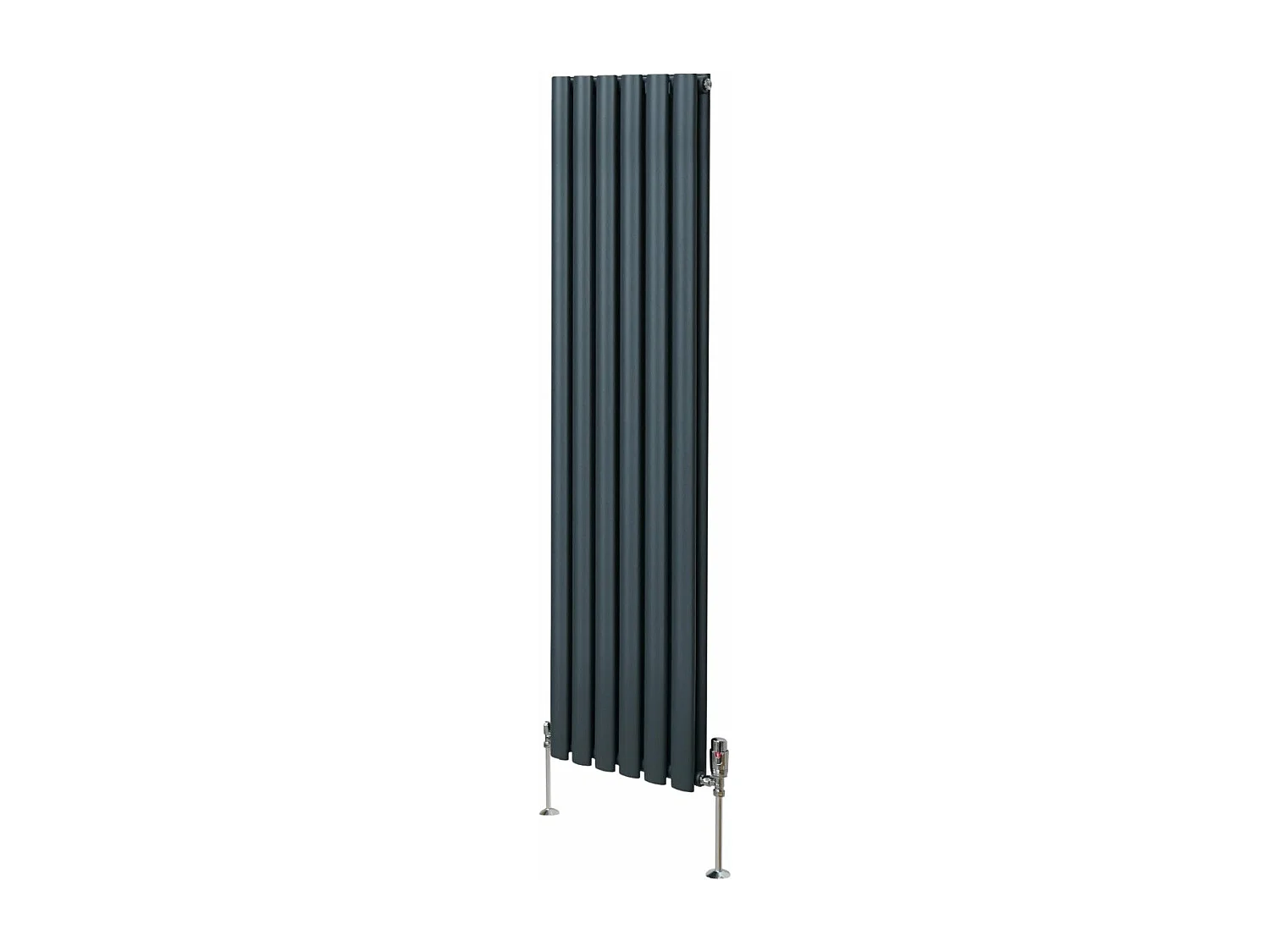 Grzejnik kolumnowy owalny z zaworami – 1600 mm x 360 mm – antracytowo-szary 3486048 - obrazek 1
