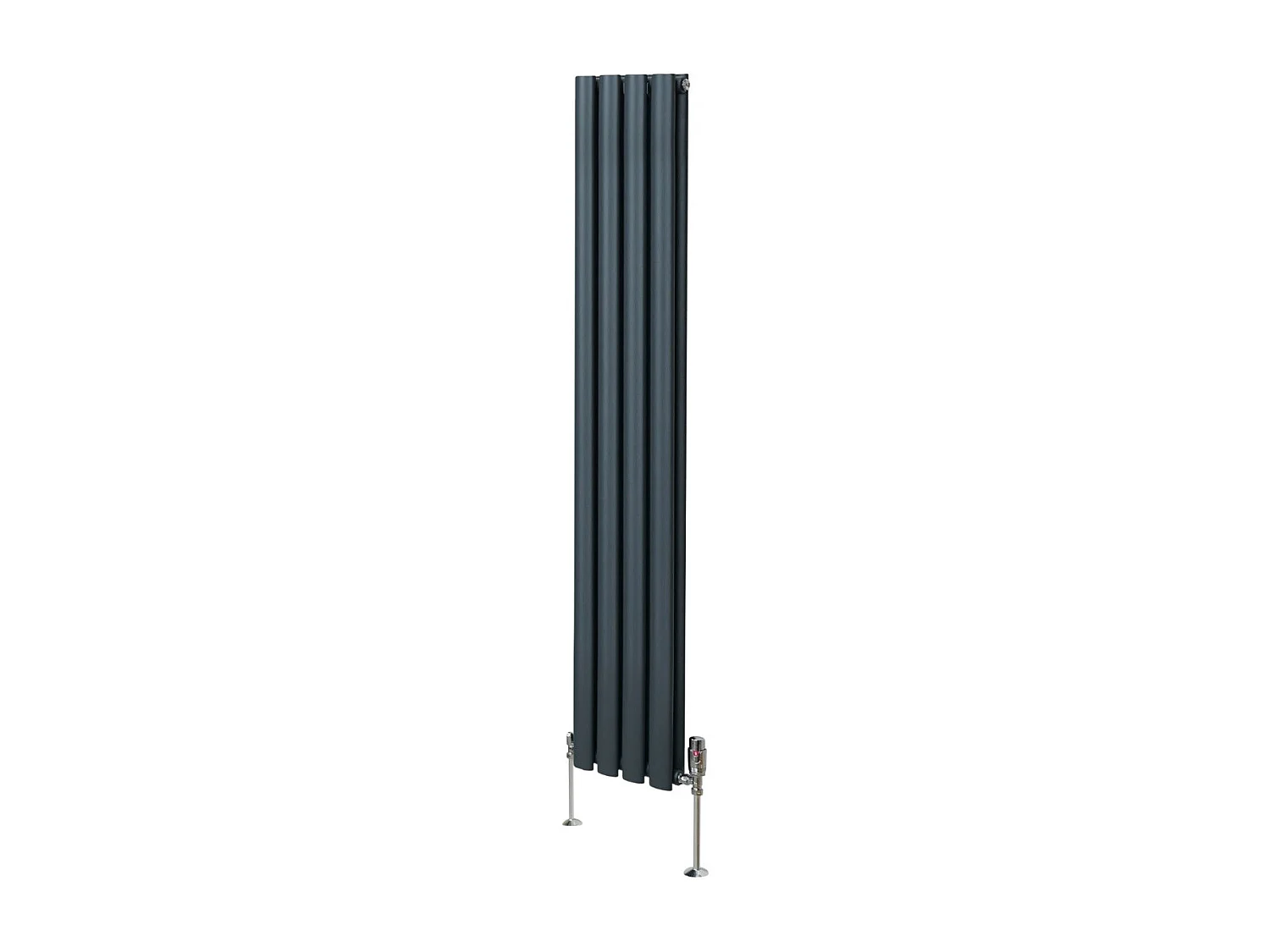 Grzejnik kolumnowy owalny z zaworami – 1600 mm x 240 mm – antracytowo-szary 3486054 - obrazek 1