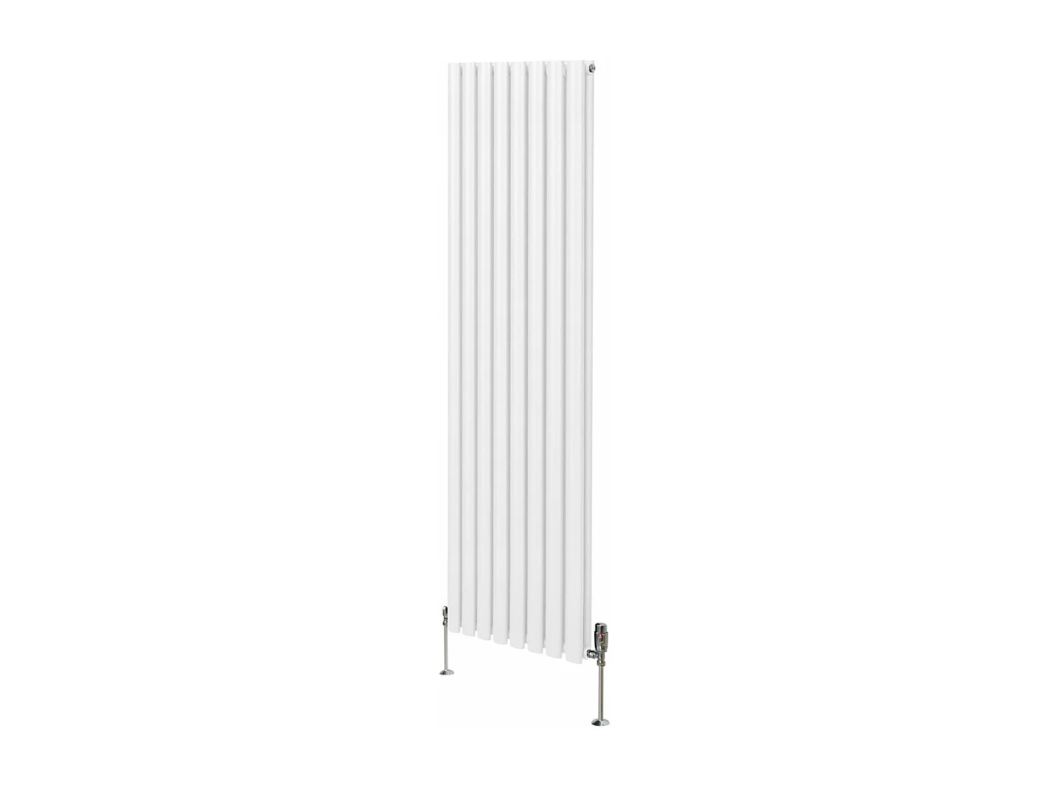 Grzejnik kolumnowy owalny i zawory - 1800 mm x 480 mm - biały 3486089 - obrazek 1