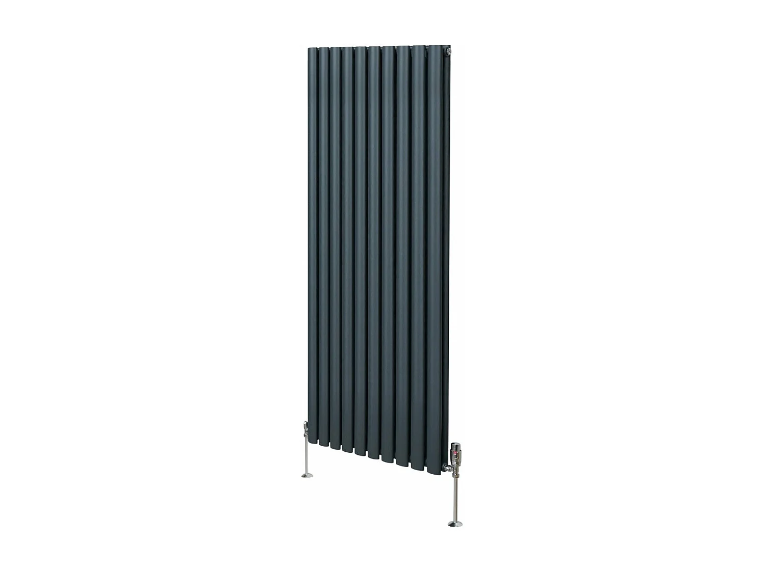 Grzejnik kolumnowy owalny z zaworami – 1600 mm x 600 mm – antracytowo-szary 3486122 - obrazek 1