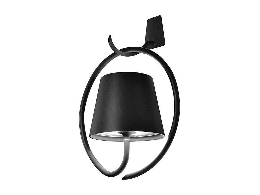 Poldina Dark Grey Lampa ścienna LED z możliwością ładowania i ściemniania, z haczykiem, czas pracy na baterii do 12 godzin 3037778 - obrazek 1