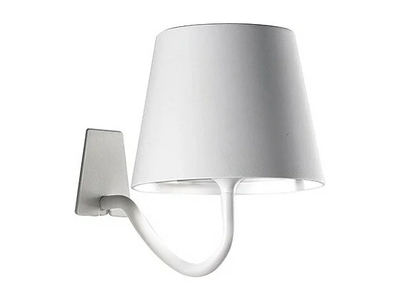 Biała lampa ścienna LED Poldina, z możliwością ładowania i ściemniania, z czasem pracy na baterii do 12 godzin. 3037766 - obrazek 1