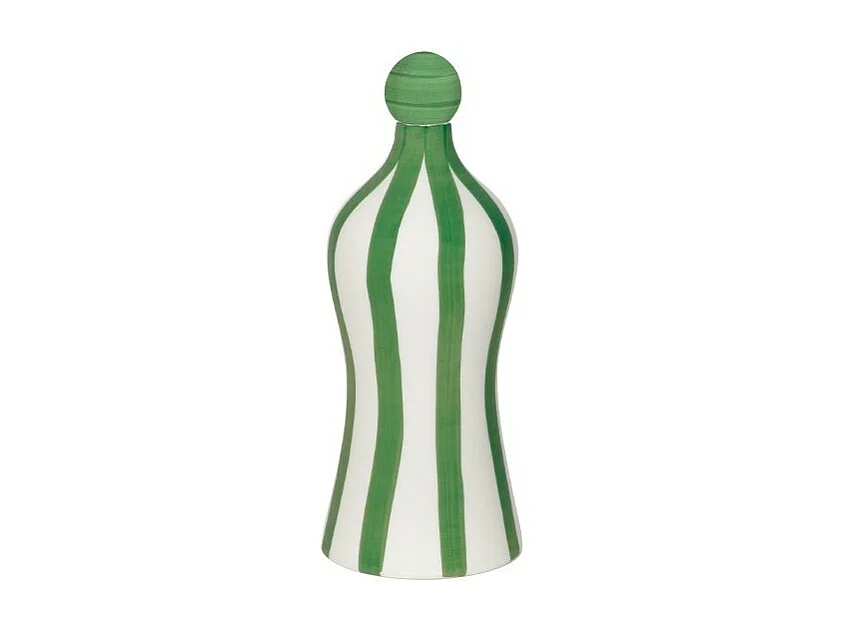 Lido – Ceramiczna butelka w paski w kolorze szafranowo-zielonym 3578787