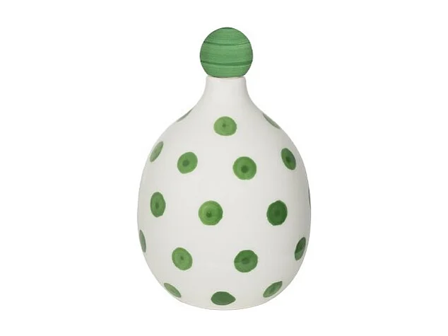 Lido – Ceramiczna butelka w groszki w kolorze szafranowo-zielonym 3578788