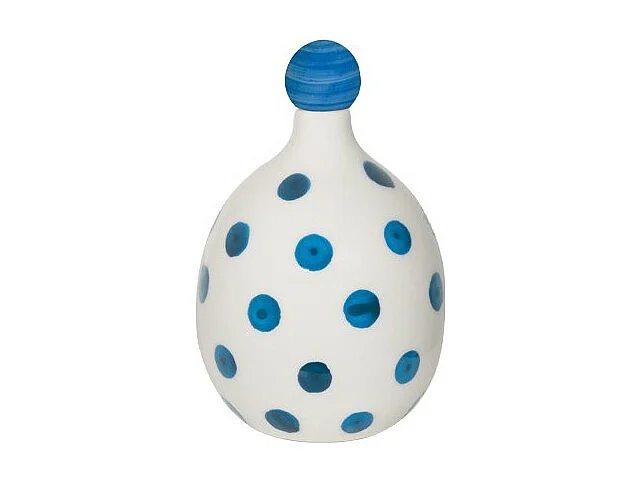 Lido – Ceramiczna butelka w groszki w kolorze szafranowo-niebieskim 3578793