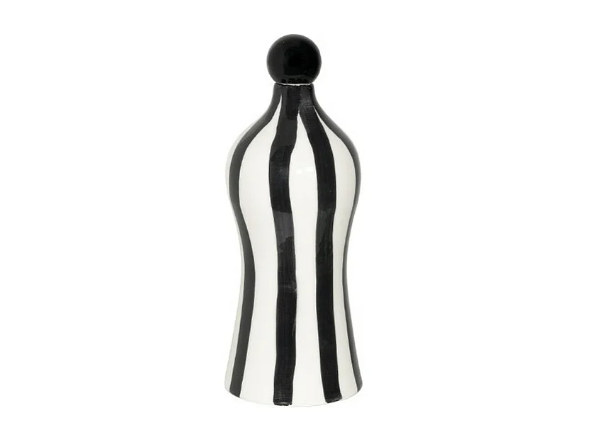 Lido – Czarna, prążkowana ceramiczna butelka z szafranem 3578797