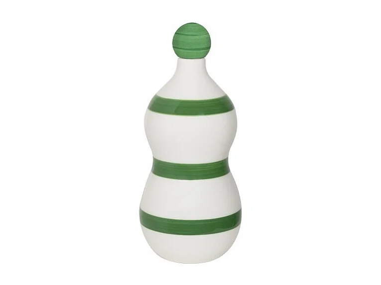 Lido – Ceramiczna butelka w paski w kolorze szafranowo-zielonym 3578800