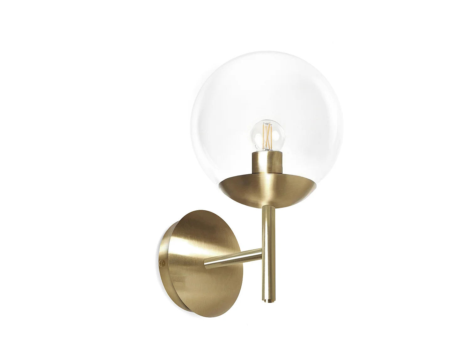 Kinkiet OXY styl klasyczny i ponadczasowy - g?. 20 cm x wys. 32 cm - przezroczysta kula ø20 - wn?trze - E27 40W - IP40 - stal i z?oto 3715097 - obrazek 1