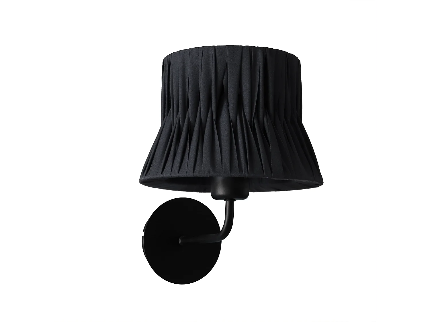 CORA kinkiet styl klasyczny – wys. 23,5 cm – E27 40W – plisowany aba?ur wst?gowy ø20 cm – stal i kolor czarny – IP20 3715088