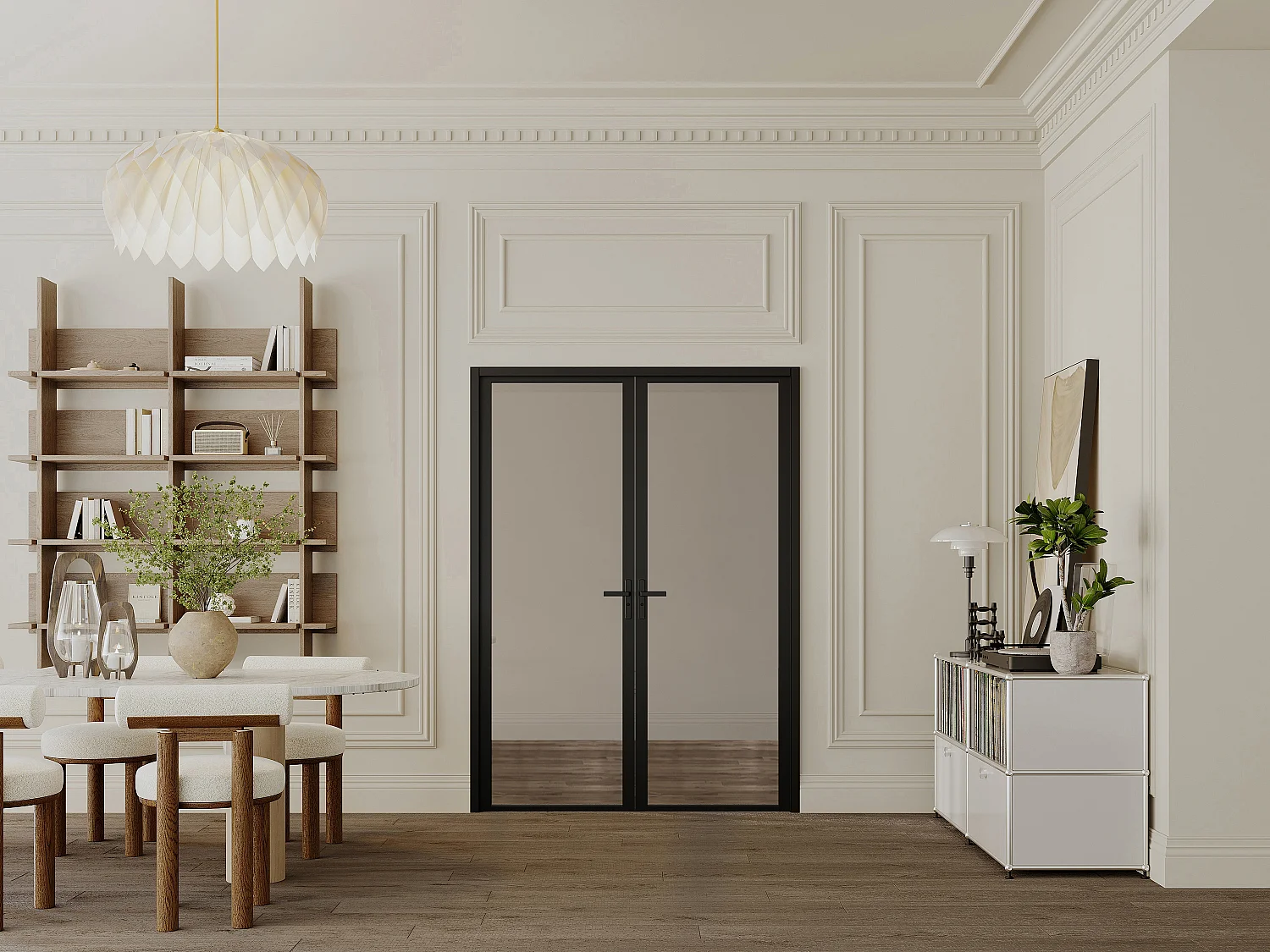 Drzwi kompletne 2-skrzydłowe dwustronne z aluminium i dymionego szkła hartowanego – 2 x wys. 204 x szer. 93 cm – Czarny – LOXTON 3685642