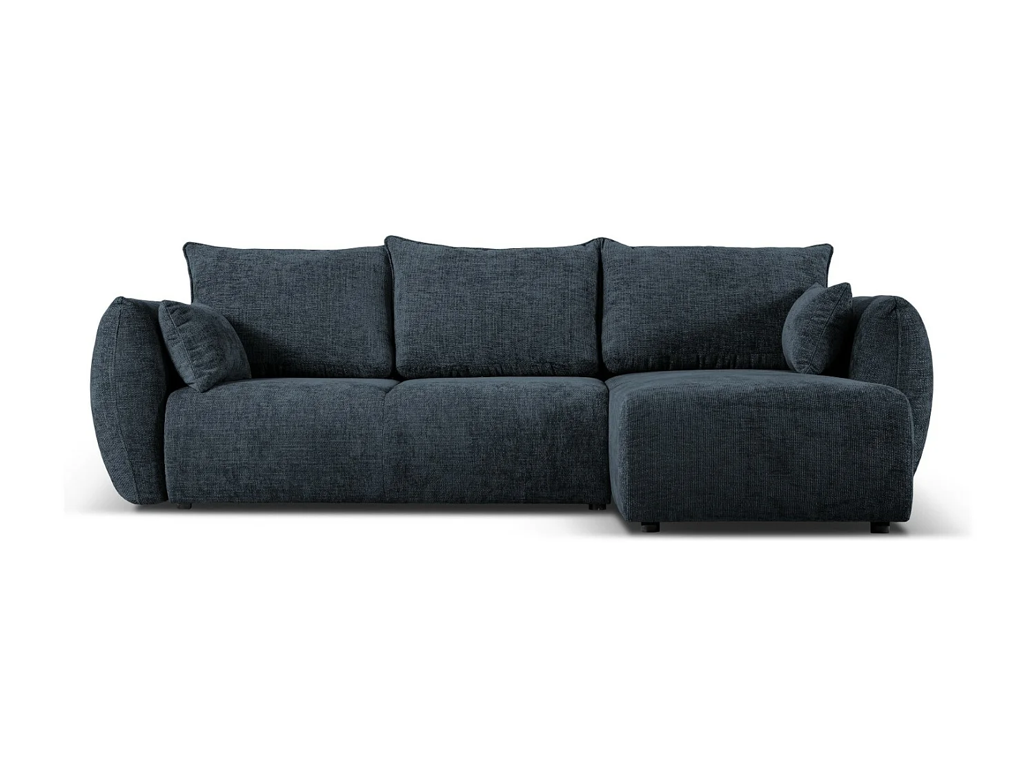 Cosmopolitan Design - Narożnik prawy rozkładany ze schowkiem, "Matera" 4 miejsca szenil, błękit królewski - 253x173x86cm 3740478 - obrazek 1
