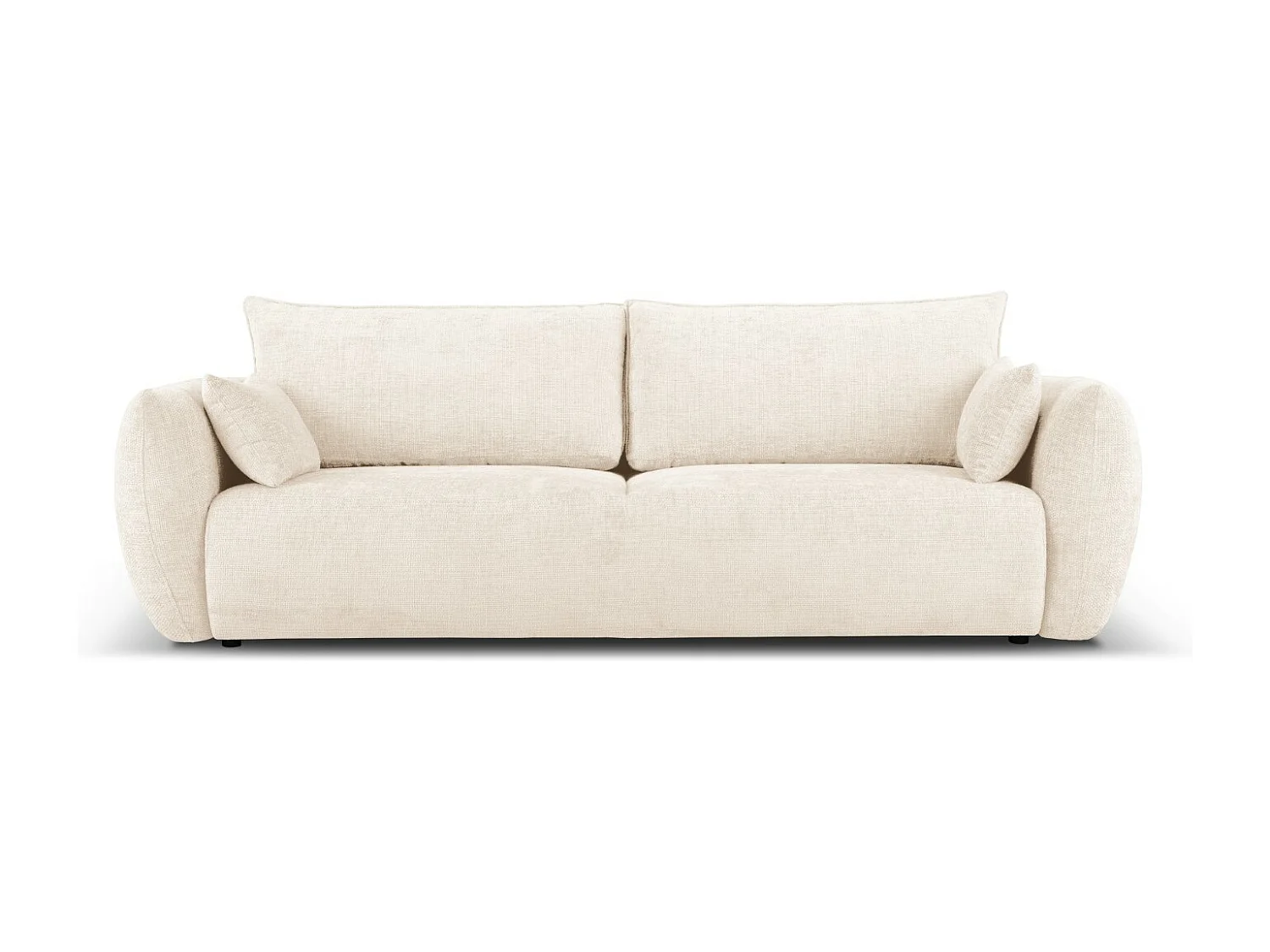 Cosmopolitan Design - Sofa z funkcją spania ze schowkiem, "Matera" 3 miejsca szenil, beż jasny - 240x108x86cm 3740554 - obrazek 1