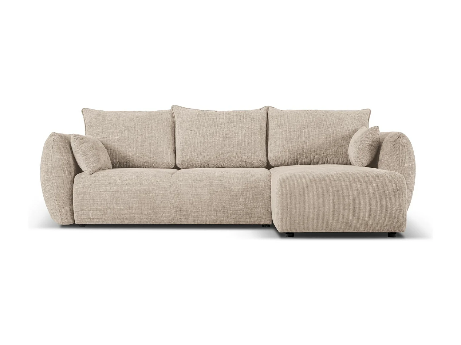 Cosmopolitan Design - Narożnik prawy rozkładany ze schowkiem, "Matera" 4 miejsca szenil, beż - 253x173x86cm 3740564 - obrazek 1