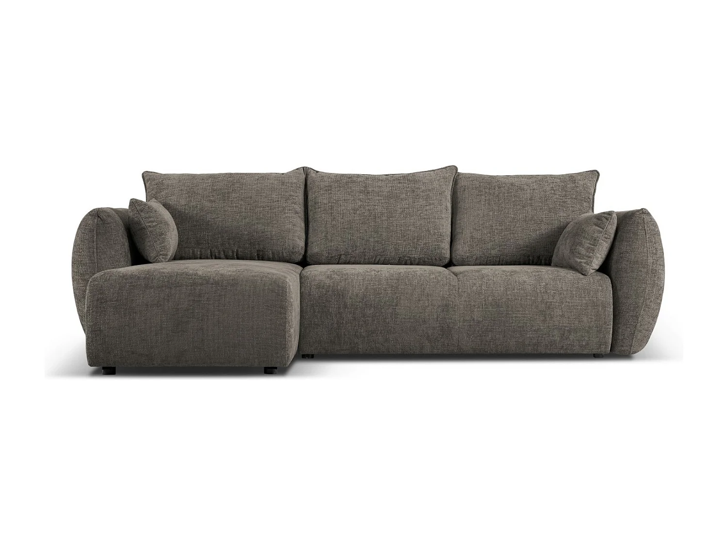 Cosmopolitan Design - Narożnik lewy rozkładany ze schowkiem, "Matera" 4 miejsca szenil, szary - 253x173x86cm 3740602 - obrazek 1