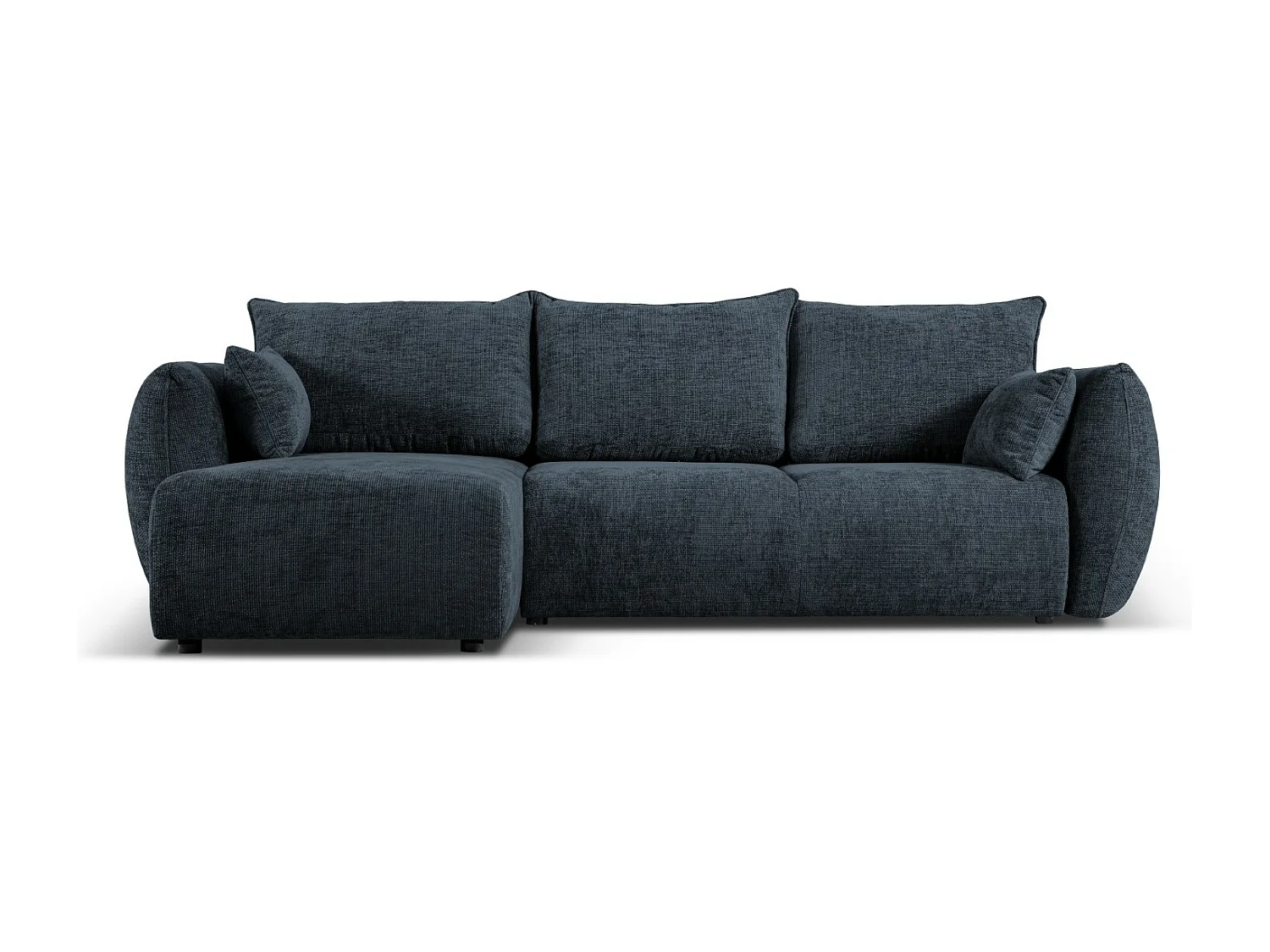 Cosmopolitan Design - Narożnik lewy rozkładany ze schowkiem, "Matera" 4 miejsca szenil, błękit królewski - 253x173x86cm 3740630 - obrazek 1