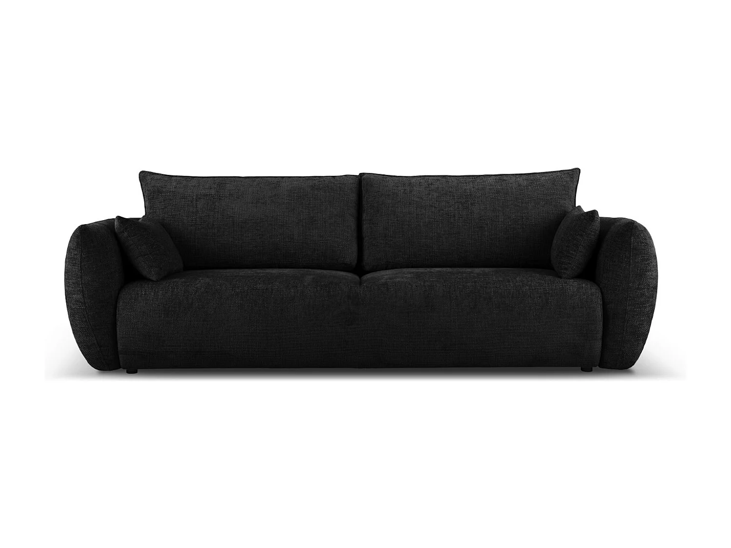Cosmopolitan Design - Sofa z funkcją spania ze schowkiem, "Matera" 3 miejsca szenil, czarny - 240x108x86cm 3740676 - obrazek 1
