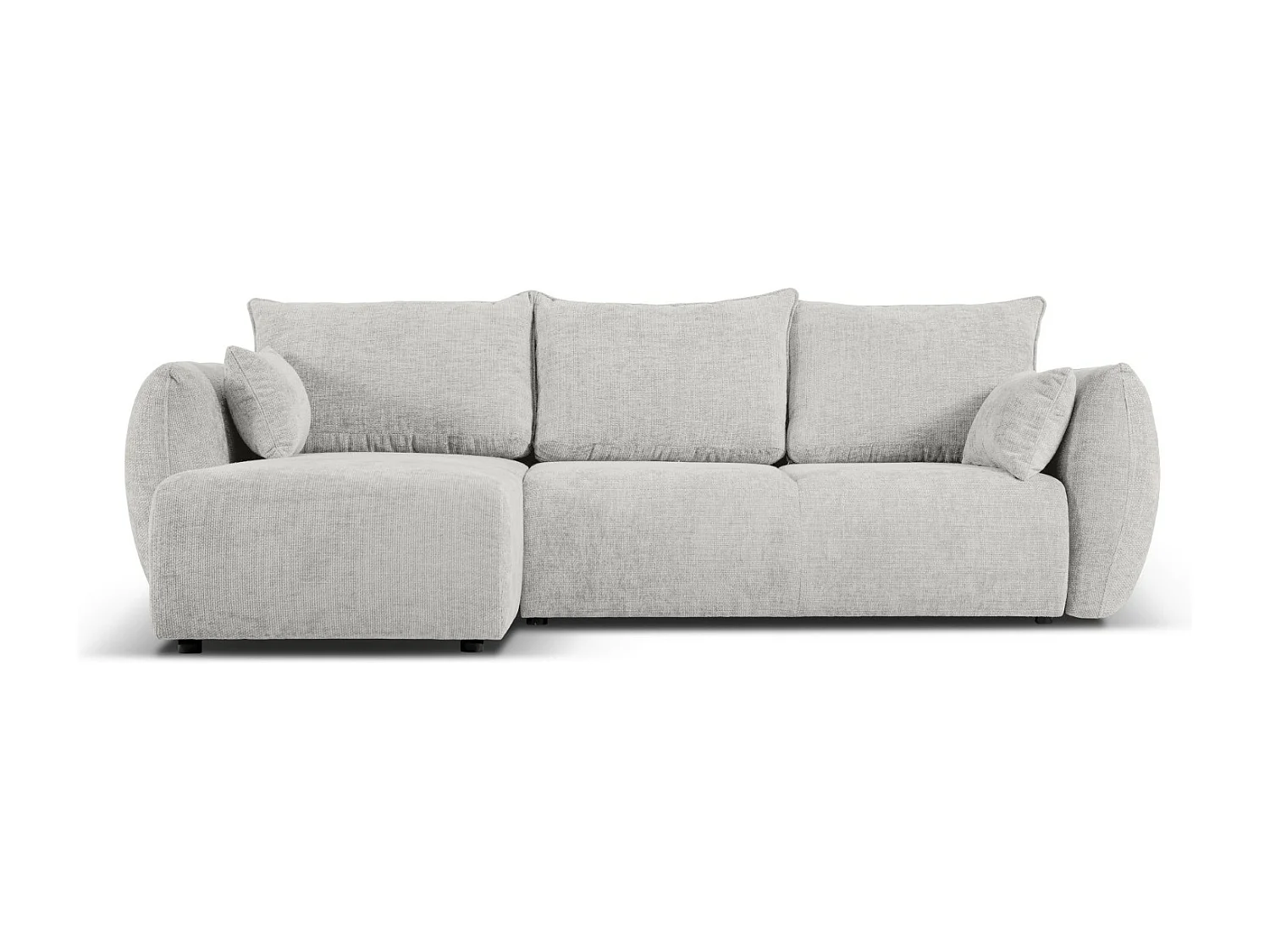 Cosmopolitan Design - Narożnik lewy rozkładany ze schowkiem, "Matera" 4 miejsca szenil, szary jasny - 253x173x86cm 3740782 - obrazek 1