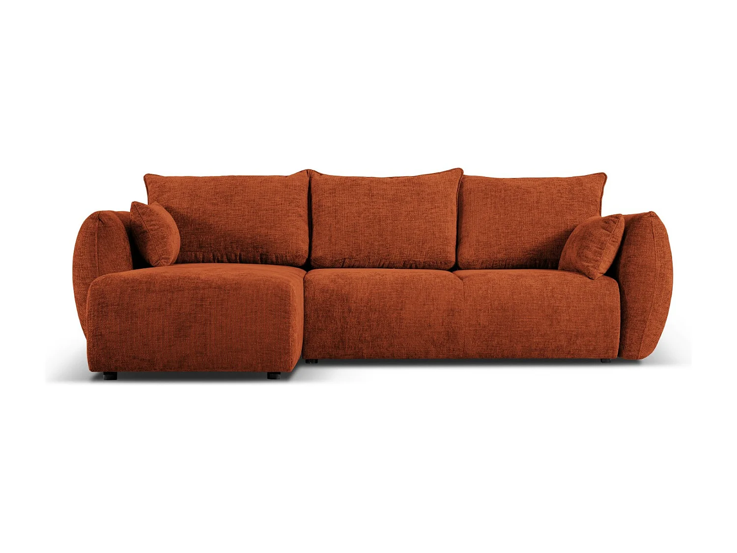 Cosmopolitan Design - Narożnik lewy rozkładany ze schowkiem, "Matera" 4 miejsca szenil, terakota - 253x173x86cm 3740810 - obrazek 1