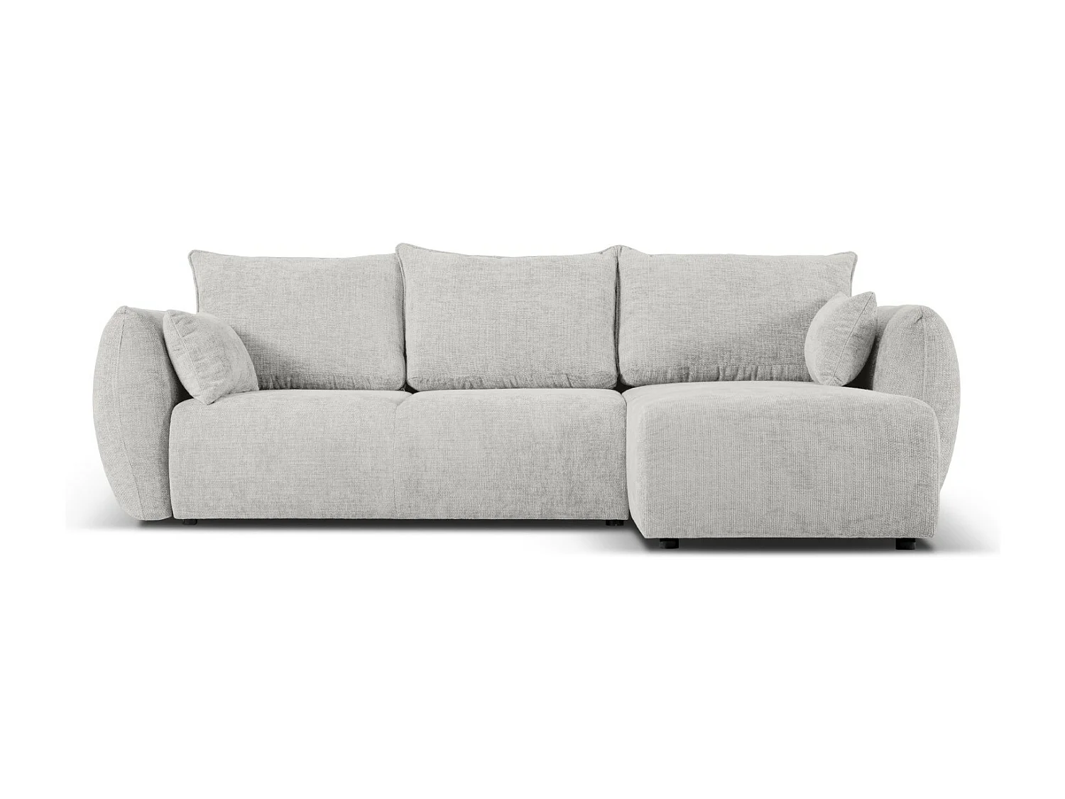 Cosmopolitan Design - Narożnik prawy rozkładany ze schowkiem, "Matera" 4 miejsca szenil, szary jasny - 253x173x86cm 3740842 - obrazek 1