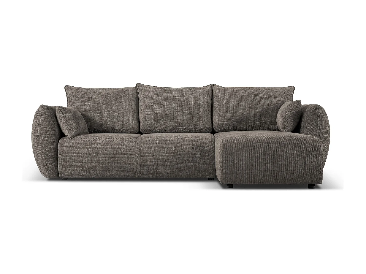 Cosmopolitan Design - Narożnik prawy rozkładany ze schowkiem, "Matera" 4 miejsca szenil, szary - 253x173x86cm 3740906 - obrazek 1