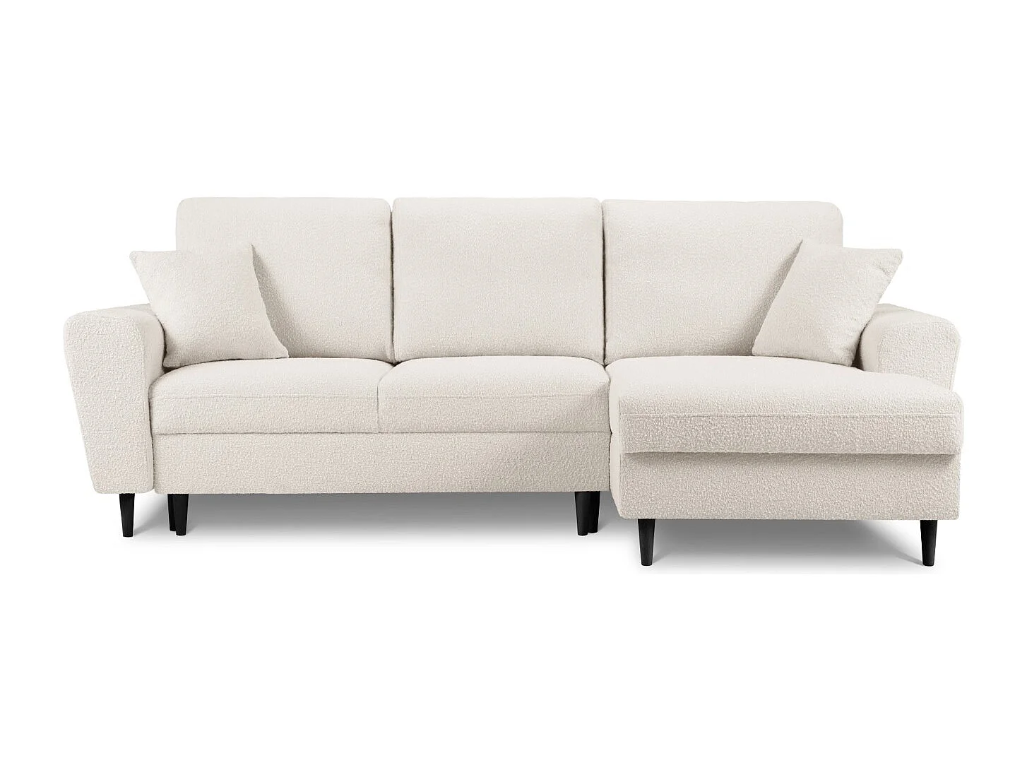 Cosmopolitan Design - Narożnik prawy rozkładany ze schowkiem, "Kyoto" 4 miejsca boucle, beż - 241x145x88cm 3740912 - obrazek 1