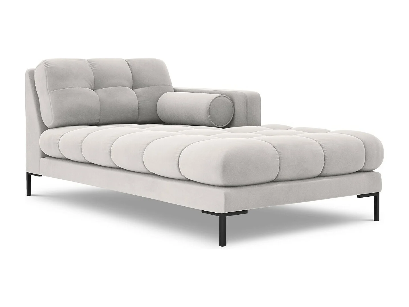 Cosmopolitan Design - Szezlong bok prawy, "Bali" welur, srebrny - 185x102x75cm 3741260 - obrazek 1