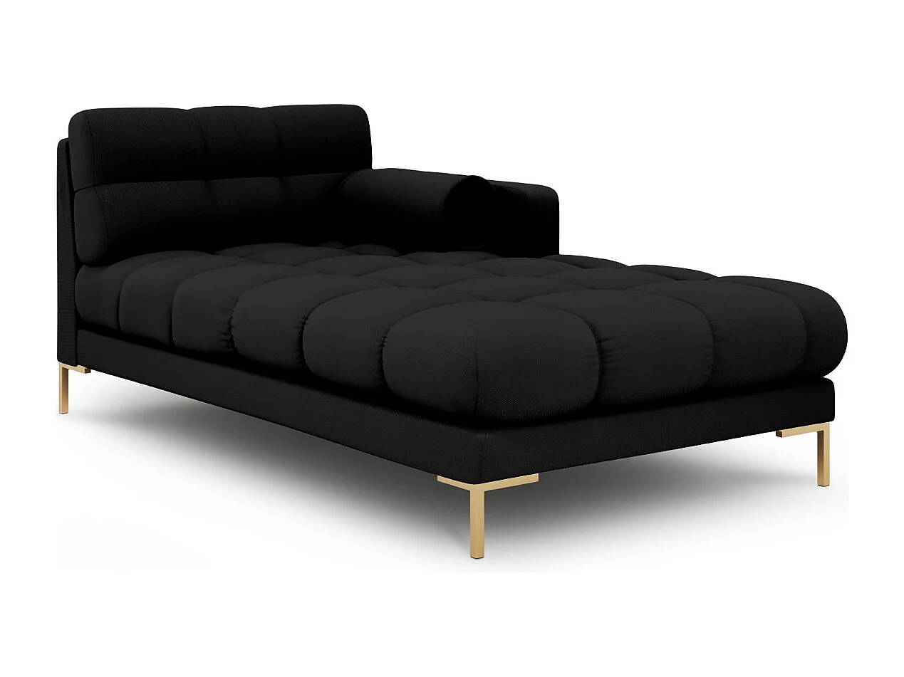 Cosmopolitan Design – Szezlong bok prawy, „Bali” tkanina strukturalna, czarny – 185x102x75cm 3741265
