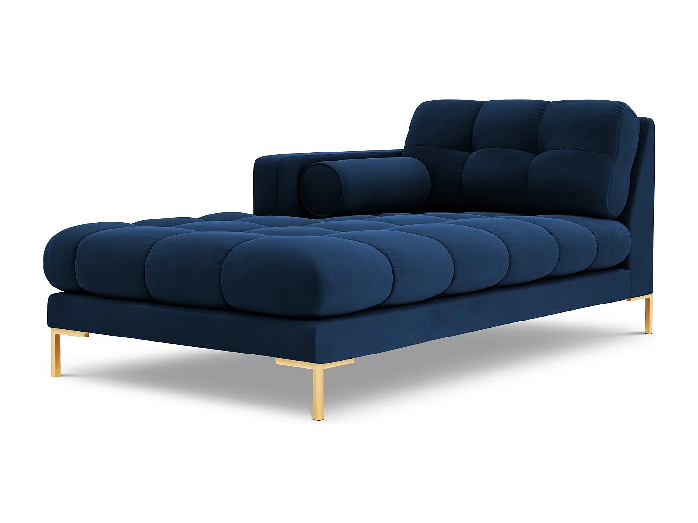 Cosmopolitan Design – Szezlong bok lewy, „Bali” welur, błękit królewski – 185x102x75cm 3741262