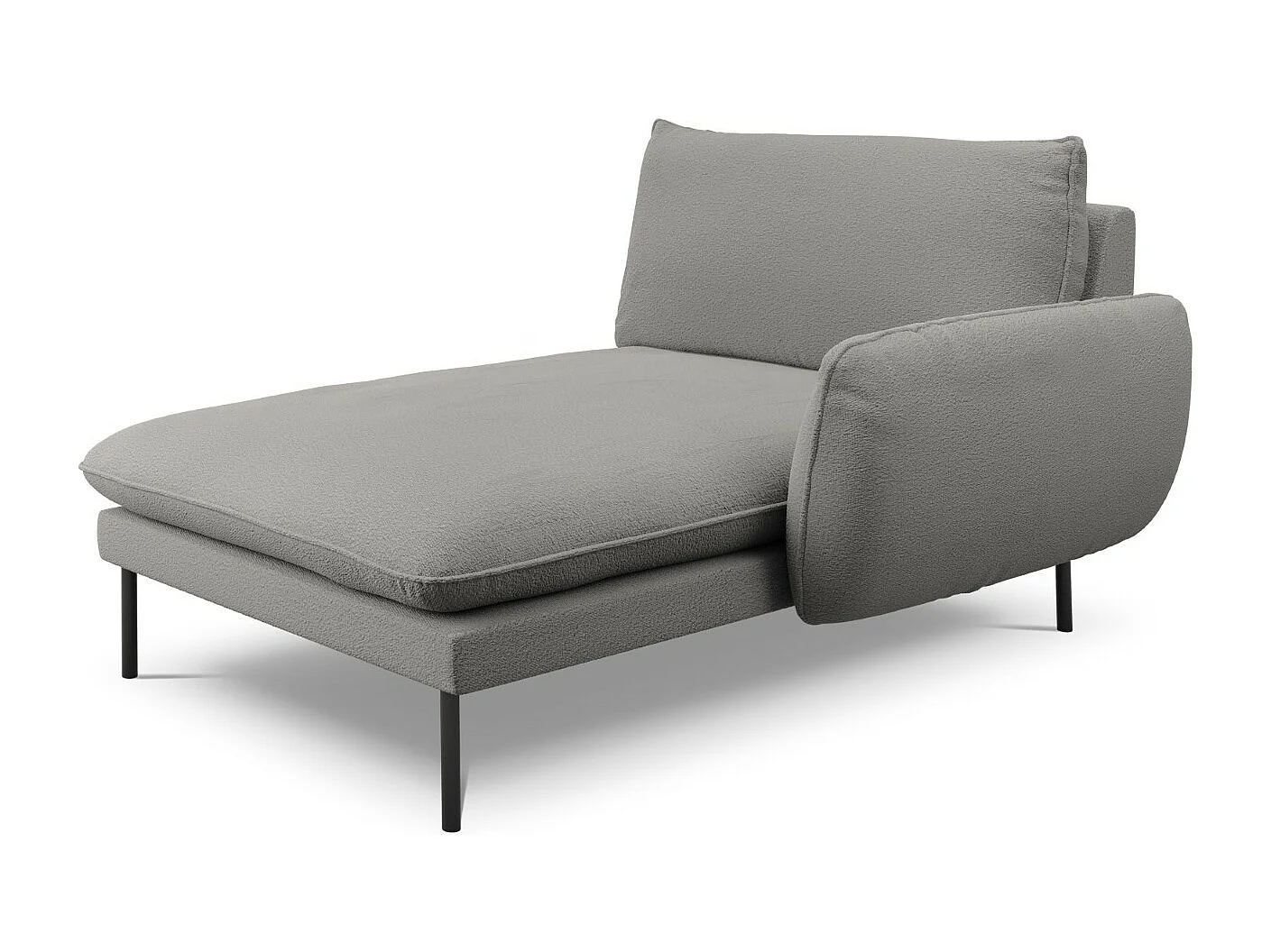 Cosmopolitan Design - Szezlong bok prawy, "Vienna" boucle, szary - 170x110x95cm 3741266 - obrazek 1