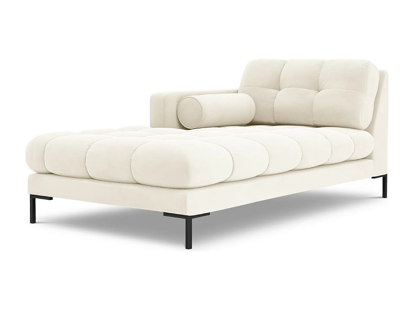 Cosmopolitan Design – Szezlong bok lewy, „Bali” welur, beż jasny – 185x102x75cm 3741264