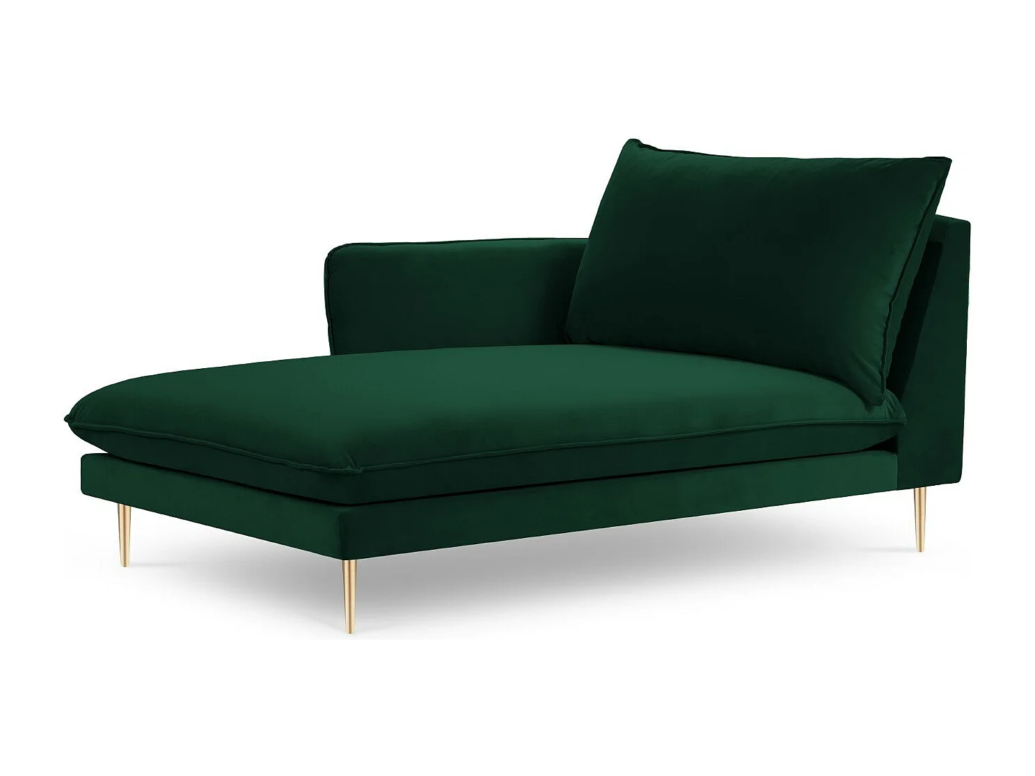 Cosmopolitan Design – Szezlong bok lewy, „Vienna” welur, zielony butelkowy – 170x110x95cm 3741282