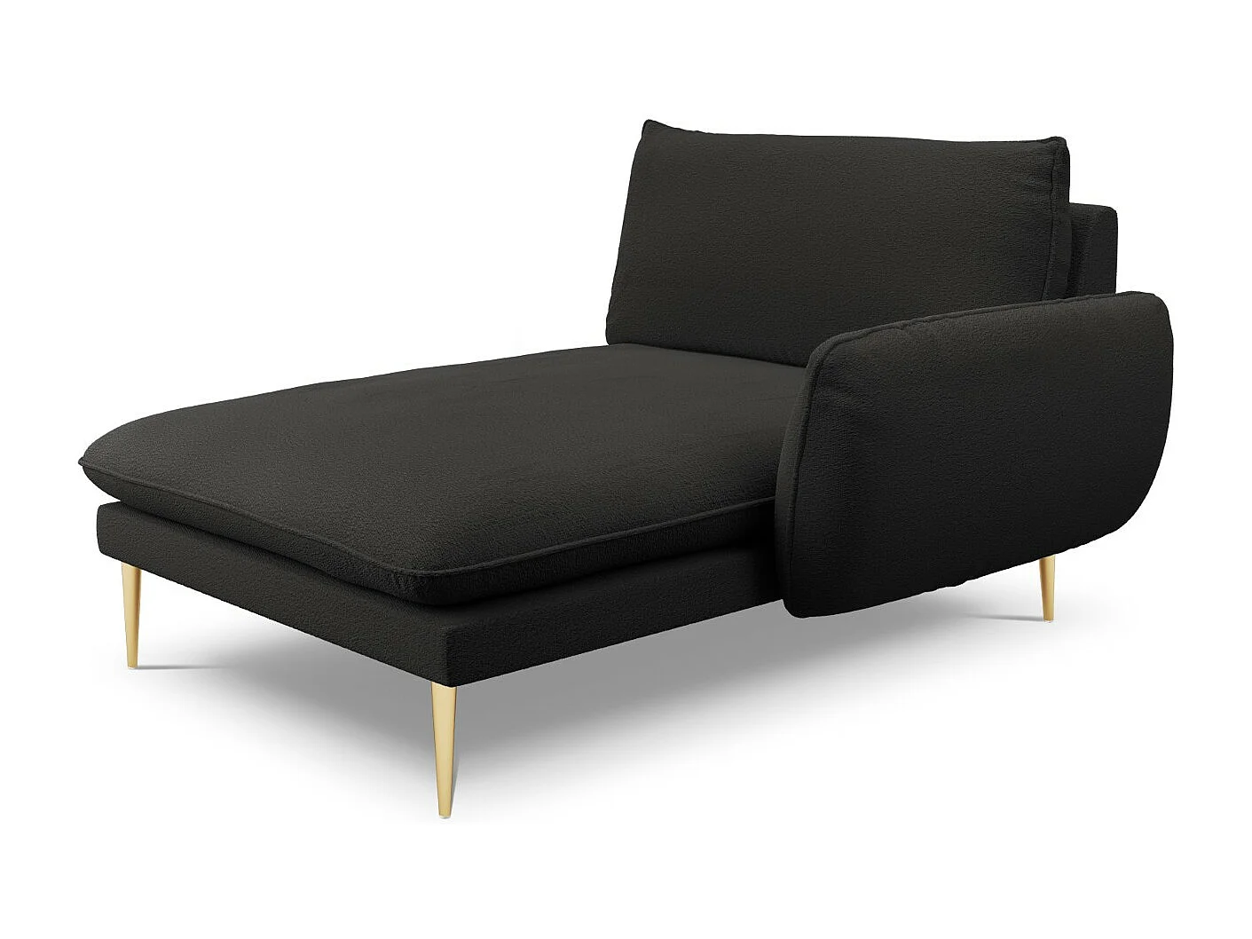 Cosmopolitan Design - Szezlong bok prawy, "Vienna" boucle, czarny - 170x110x95cm 3741316 - obrazek 1